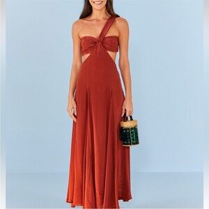 NWT Farm Rio Plunge Neckline Midi Length Dress- Size Large